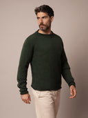Men's Textured Stitch Crew Neck Sweater