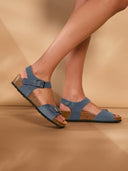 Low Wedge Double Buckle Sandal