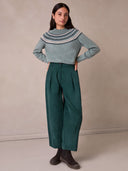 Baby Cord Cropped Barrel Leg Pants