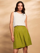 Cotton Pleated Front City Shorts