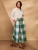 Cotton Wide Leg Ankle Grazer Pants