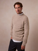 Men's Moss Stitch Crew Neck Sweater
