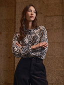 Printed Drop Shoulder Cotton/Linen Shirt