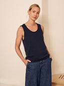 Linen Blend Knitted Tank Top
