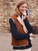 Raw Edge Reversible Shearling Vest