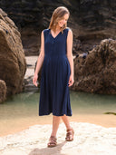 S/L Button-Through Midi Dress